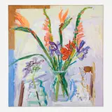 Nell Blaine, Flower Stalks on White