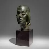 Amedeo Modigliani, Head of a Young Girl, c. 1915, bronze, granite