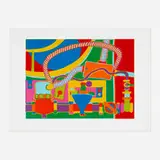 Clayton Pond, The Working End of My Gas Space Heater (from the 1776 USA 1976: Bicentennial Prints portfolio), screenprint in colors