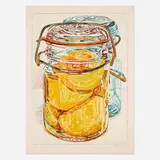Janet Fish, Preserved Peaches (from the 1776 USA 1976: Bicentennial Prints portfolio), lithograph in colors on Arches