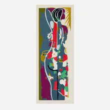 Josef Zenk, Girl with a Basket, screenprint in colors