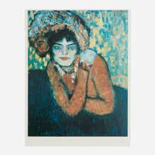 Pablo Picasso, L’attente (from the Barcelona Suite), 1966, offset lithograph in colors