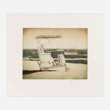 Atlantic City Rolling Chair by Jamie Wyeth, 1983, etching in colors, sold Nov 2023