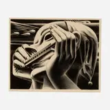 Emilio Amero, Harmonica Blues, 1950, lithograph