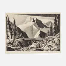 The Mountain by Dale Nichols, 1958, lithograph, sold Nov 2023