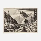 Dale Nichols, The Mountain, 1958, lithograph
