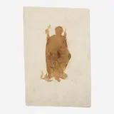 Mark Calderon, EXPEDITO (from the Santos series), 1994, pyrograph print on handmade Mexican bark paper