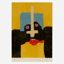David Hare, Untitled (from the Artist's Relief Portfolio for the Homeless: Relief Prints by 15 New York Artists portfolio), 1992, woodcut in colors