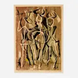 Adja Yunkers, The Gathering of the Clans, 1952, woodcut in colors