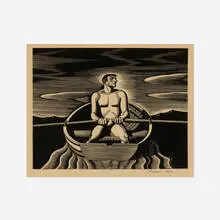 Rockwell Kent, Oarsman, 1931, wood engraving