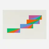 Max Bill, Gleiche farbquanten um drei achsen, 1976, screenprint in colors