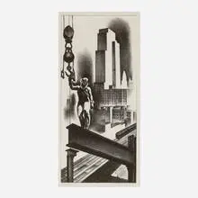 Above the City by Louis Lozowick, lithograph, sold Nov 2023