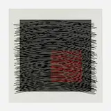 Jesús Rafael Soto, Carré virtuel rouge à droite, 1981, screenprint in colors on Carton Bristol