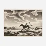 Spring Tryout by Thomas Hart Benton, 1943, lithograph, sold Nov 2023