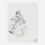 Karen Kilimnik, Alice (double-sided), 1982, ink on paper