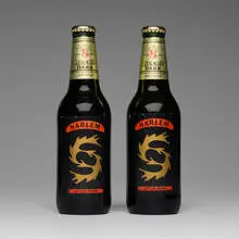 David Hammons, Harlem After Dark (Beck's beer bottles), 1997, beer bottles, printed paper