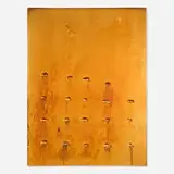 Mathieu Malouf, NYT, 2013, silver plating with dried stabilized mushrooms and mixed media on linen