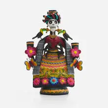 Alfonso Castillo Orta, Frida Kahlo, 2022, painted ceramic