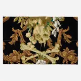 Matthew Benedict, Untitled (Skull on Wallpaper), 1995, gouache on wallpaper