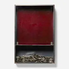 Yannis Kounellis, Untitled (Scissors), 2004, steel, glass, stainless steel scissors