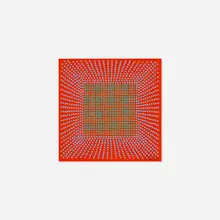 Untitled (Annual Edition) by Richard Anuszkiewicz, 1980, enamel on Masonite, sold Oct 2024