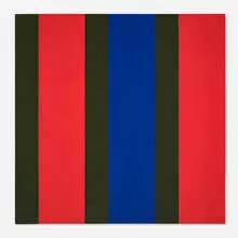 Oli Sihvonen, DK. Green, Scarlet, Blue, c. 1977, oil on canvas