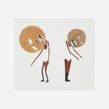 Laylah Ali, Brown Heads, gouache, graphite and colored pencil on paper