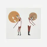 Laylah Ali, Brown Heads, gouache, graphite and colored pencil on paper