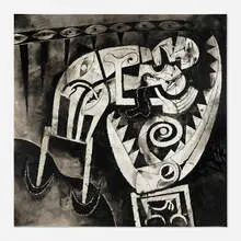 Jean Clerté, La Main en miroir, 1997, ink on paper mounted to canvas