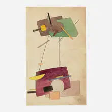 Ivan Kliun, Untitled (Suprematist composition with four rectangular shapes), 1924, watercolor and pencil on paper