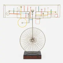 Joseph Burlini, Untitled (Sculpture), 1972, chrome-plated steel, enamel, walnut, acrylic