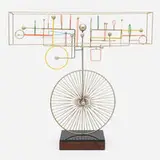 Joseph Burlini, Untitled (Sculpture), 1972, chrome-plated steel, enamel, walnut, acrylic