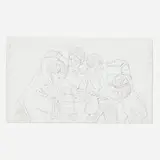 Robert Longo, Untitled (Study for Men in the Cities), 1982, graphite on paper