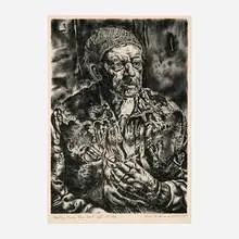 Ivan Albright, Fleeting Time, Thou Hast Left Me Old, 1945, lithograph