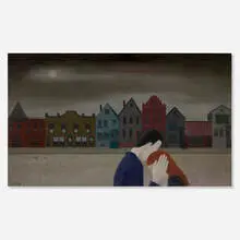 Margo Hoff, Street Farewell, 1960, oil on board