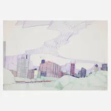 Wesley Willis, Michigan Av., 1988, ballpoint pen and marker on Crescent
