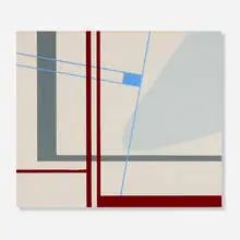Daniel Massen, Composition 47-8, 1947, oil on glass and artist board in artist's frame