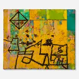 György Kepes, Souvenir for Children, 1965, oil and sand on canvas