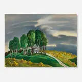 William Schwartz, Untitled (Wisconsin Landscape), watercolor on board