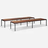 Florence Knoll, T Angle benches, pair, 1956, walnut, lacquered steel
