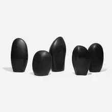 Ruth Pumphrey, Biomorphic sculptures, set of five, 1970-1980, burnished and painted ceramic