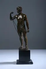 Spiro Schwatenberg, Standing Male Nude with Chain, Bronze - Height: 9 1/2 in