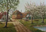 Continental School, Road to a Country Farm, Oil on canvas