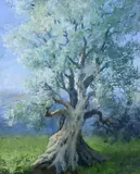 M. Larcher, The Old Tree, Oil on canvas