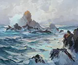 William A. Brigl, Castle of the Sea, Oil on canvas