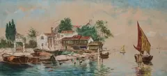 Off the Grand Canal by Antonio Reyna Manescau, Watercolor, offered Nov 2010