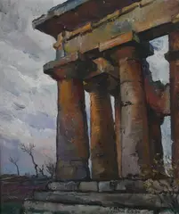 Pieretto Bianco, Temple of Neptune, Oil on canvas