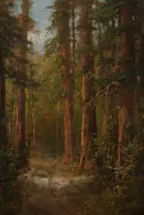 W. Watson, Grove of Redwoods, Oil on canvas