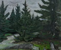 Pine Trees by Henry Varnum Poor, Oil on board, sold Nov 2010