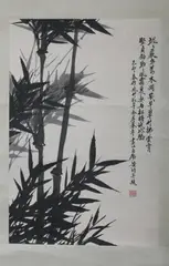 Huang Jun, Untitled, BAMBOO, ink on paper scroll, signed and sealed